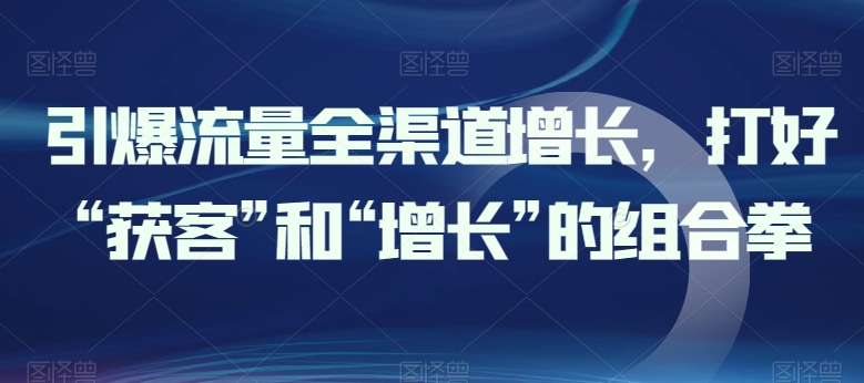 引爆流量全渠道增长，打好“获客”和“增长”的组合拳-副业城