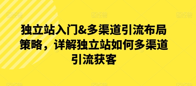 独立站入门&多渠道引流布局策略，详解独立站如何多渠道引流获客-副业城