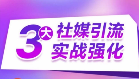 3大社媒引流实战强化，多渠道站外引流，高效精准获客，订单销售额翻倍增长-副业城