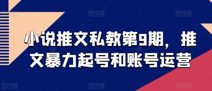 小说推文私教第9期，推文暴力起号和账号运营-副业城