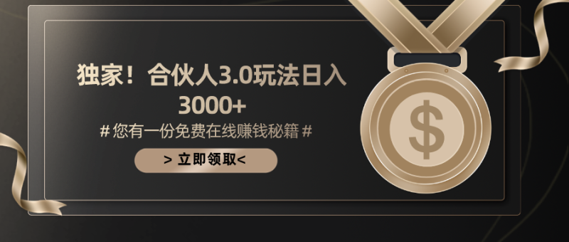 （10727期）游戏合伙人3.0，日入3000+，无限扩大的蓝海项目-副业城