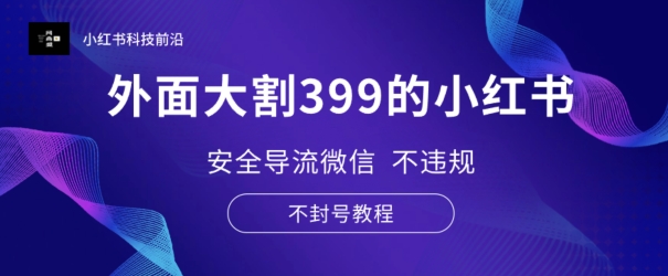 外面大割399的小红书安全导流微信 不违规 不封号教程-副业城