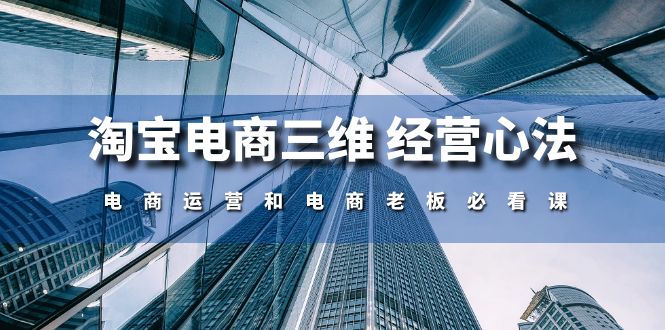 （10761期）淘宝电商三维 经营心法：电商运营和电商老板必看课（59节课）-副业城