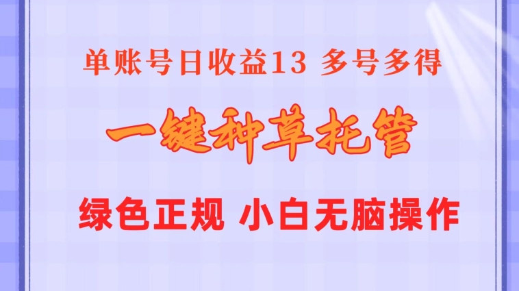 一键种草托管 单账号15分钟13元  10个账号一天130  绿色稳定 可无限推广-副业城