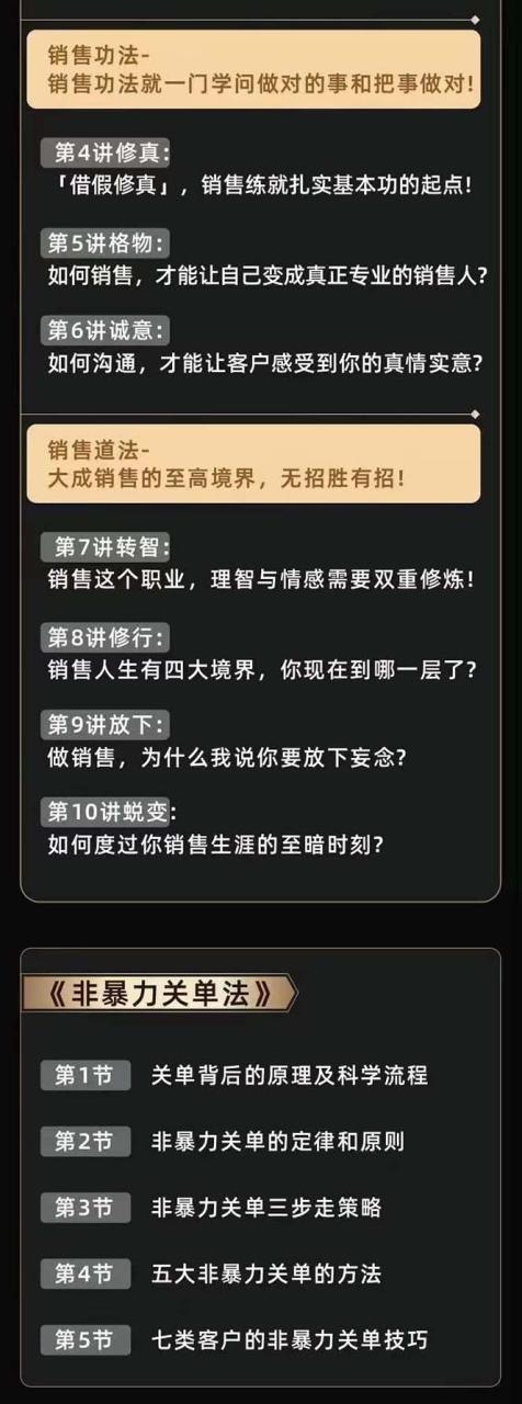 图片[4]-（10799期）从小新手到销冠 三合一速成：销售3法+非暴力关单法+销售系统挖需课 (27节)-副业城