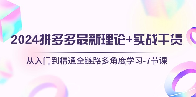 （10816期）2024拼多多 最新理论+实战干货，从入门到精通全链路多角度学习-7节课-副业城