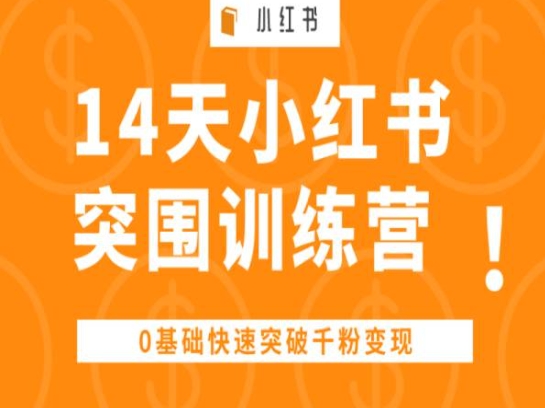 14天小红书突围训练营 ，0基础快速突破千粉变现-副业城