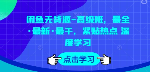 闲鱼无货源-高级班，最全·最新·最干，紧贴热点 深度学习-副业城