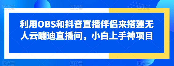 利用OBS和抖音直播伴侣来搭建无人云蹦迪直播间，小白上手神项目-副业城