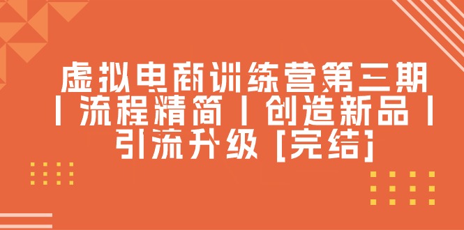 （10960期）虚拟电商训练营第三期丨流程精简丨创造新品丨引流升级-副业城