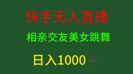 快手无人直播，相亲交友，男粉变现，日入1k-副业城