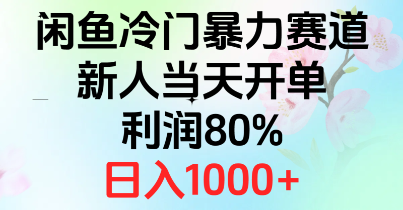 （10985期）2024闲鱼冷门暴力赛道，新人当天开单，利润80%，日入1000+-副业城