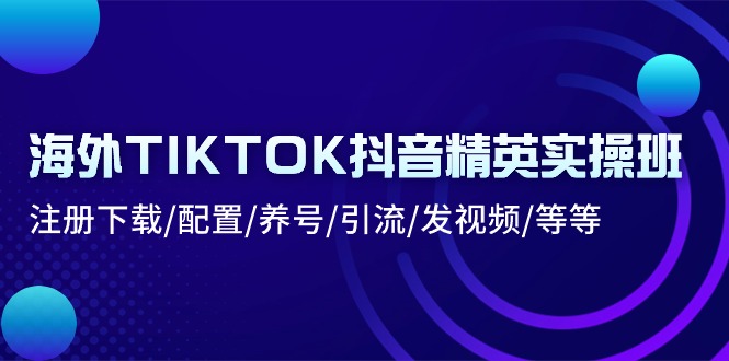 海外TIKTOK抖音精英实操班：注册下载/配置/养号/引流/发视频/等等-副业城