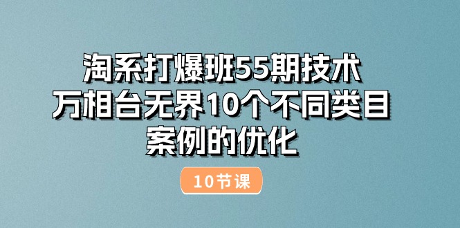 （10996期）淘系打爆班55期技术：万相台无界10个不同类目案例的优化（10节）-副业城