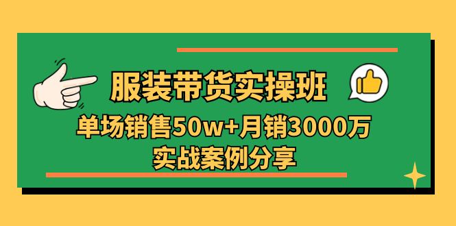 （11071期）服装带货实操培训班：单场销售50w+月销3000万实战案例分享（27节）-副业城