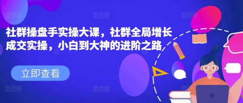 社群操盘手实操大课，社群全局增长成交实操，小白到大神的进阶之路-副业城