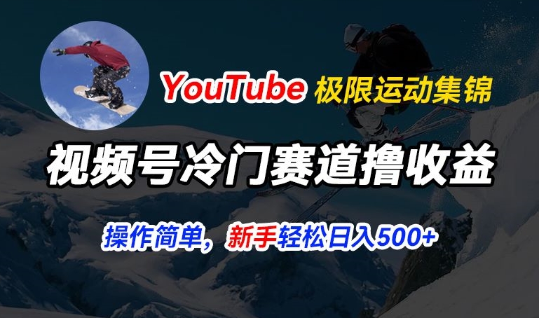 视频号冷门赛道撸收益，YouTube搬运极限运动集锦，暴力起号，操作简单流量高，轻松日入5张-副业城