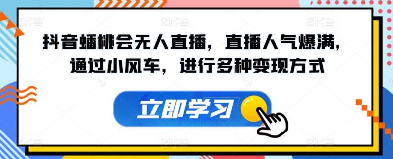 抖音蟠桃会无人直播，直播人气爆满，通过小风车，进行多种变现方式-副业城