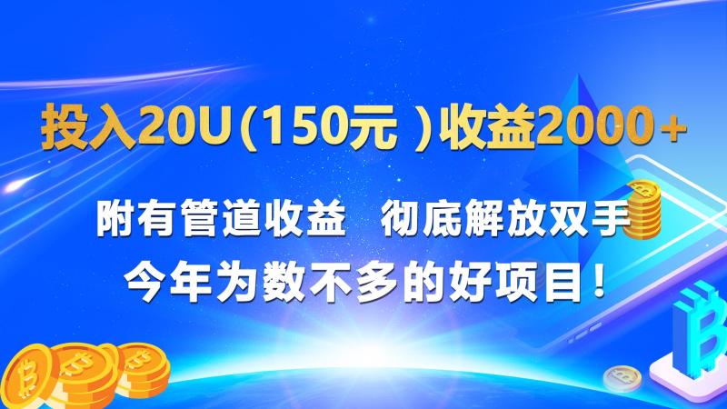 投入20u（150元 ）收益2000+ 附有管道收益  彻底解放双手  今年为数不多的好项目！-副业城