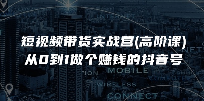 （11253期）短视频带货实战营(高阶课)，从0到1做个赚钱的抖音号（17节课）-副业城