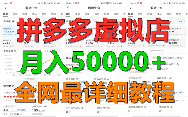 拼多多虚拟电商训练营月入50000+你也行，暴利稳定长久，副业首选-副业城