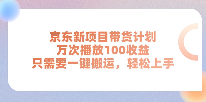 （11300期）京东新项目带货计划，万次播放100收益，只需要一键搬运，轻松上手-副业城