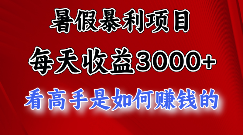 暑假暴力项目 1天收益3000+，视频号，快手，不露脸直播.次日结算-副业城