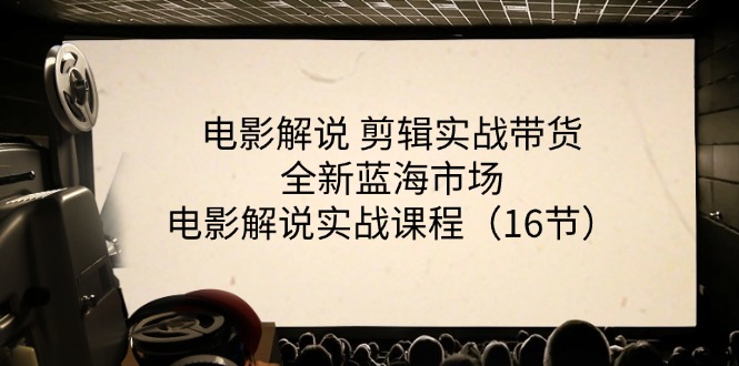 电影解说剪辑实战带货全新蓝海市场，电影解说实战课程（16节）-副业城