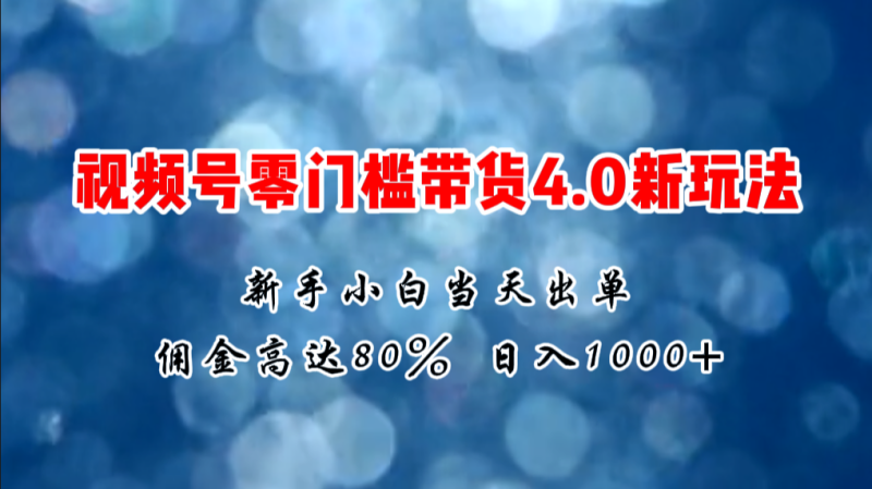 （11358期）微信视频号零门槛带货4.0新玩法，新手小白当天见收益，日入1000+-副业城