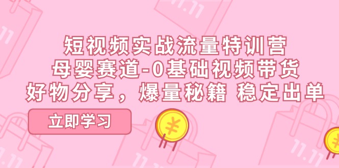 （11373期）短视频实战流量特训营，母婴赛道-0基础带货，好物分享，爆量秘籍 稳定出单-副业城