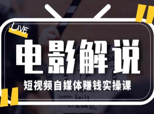 电影解说短视频自媒体赚钱实操课，教你做电影解说短视频，月赚1万-副业城