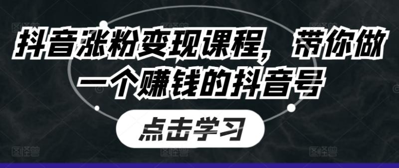 抖音涨粉变现课程，带你做一个赚钱的抖音号-副业城