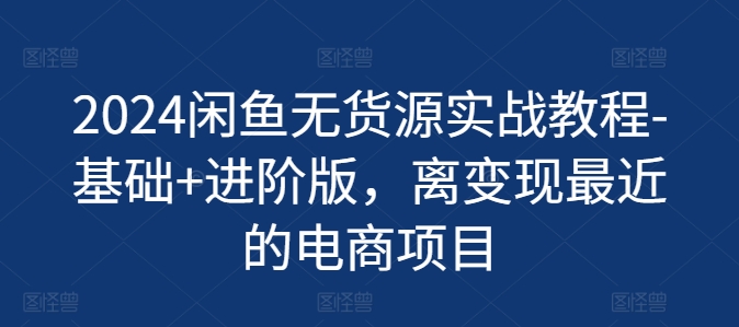 2024闲鱼无货源实战教程-基础+进阶版，离变现最近的电商项目-副业城