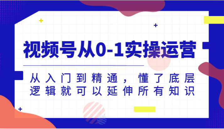 视频号从0-1实操运营，从入门到精通，懂了底层逻辑就可以延伸所有知识（更新2024.7）-副业城