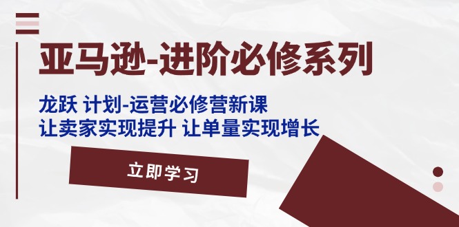 （11623期）亚马逊-进阶必修系列，龙跃 计划-运营必修营新课，让卖家实现提升 让单量实现增长-副业城