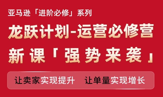 亚马逊进阶必修系列，龙跃计划-运营必修营新课，让卖家实现提升 让单量实现增长-副业城