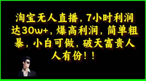 淘宝无人直播,绝对高利润,简单粗暴,小白可做-副业城
