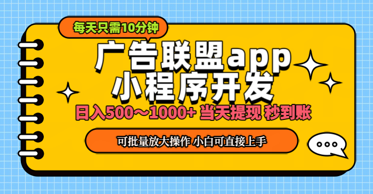 （11645期）小程序开发 广告赚钱 日入500~1000+ 小白轻松上手！-副业城