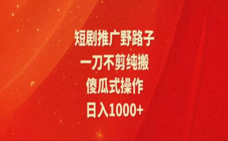 （11642期）暑假风口项目，短剧推广全新玩法，一刀不剪纯搬运，轻松日入1000+-副业城