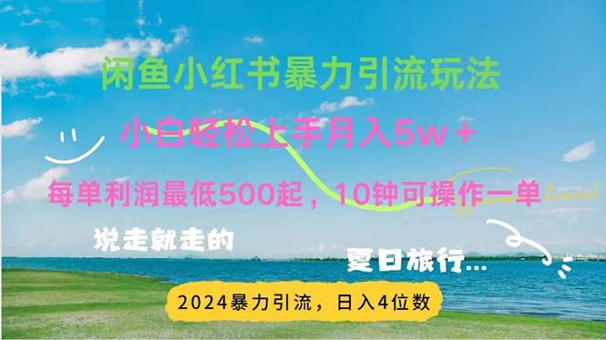 （11650期）2024暑假赚钱项目小红书咸鱼暴力引流，简单无脑操作，每单利润500+，10分钟可操作一单-副业城