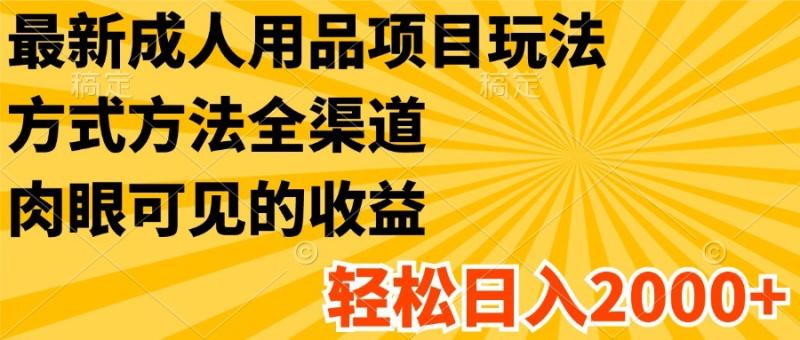 最新成人用品项目玩法，方式方法全渠道，肉眼可见的收益，轻松日入2000+-副业城