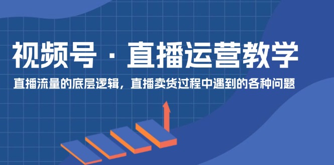 视频号直播运营教学：直播流量的底层逻辑，直播卖货过程中遇到的各种问题-副业城