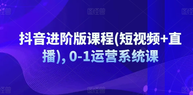 抖音进阶版课程(短视频+直播), 0-1运营系统课-副业城