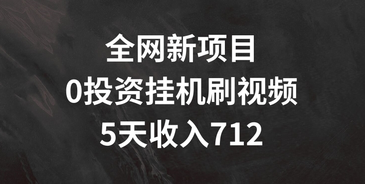 全网新项目，0投资挂JI刷视频，5天收益几张-副业城