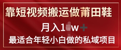 靠短视频搬运做莆田鞋月入1w+简单暴利，最适合年轻小白做的私域变现项目-副业城