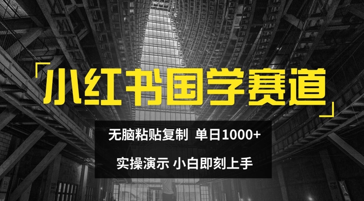 小红书国学赛道，无脑粘贴复制，单日1K，实操演示，小白即刻上手【揭秘】-副业城