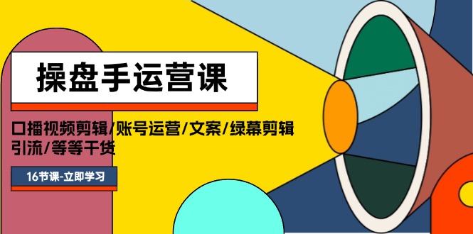 （11803期）操盘手运营课程：口播视频剪辑/账号运营/文案/绿幕剪辑/引流/干货/16节-副业城