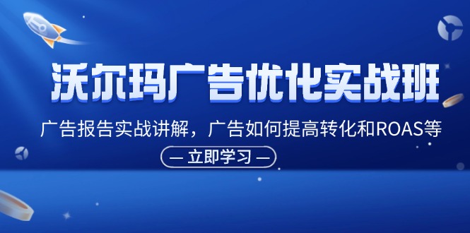 沃尔玛广告优化实战班，广告报告实战讲解，广告如何提高转化和ROAS等-副业城