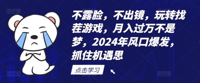 不露脸，不出镜，玩转找茬游戏，月入过万不是梦，2024年风口爆发，抓住机遇【揭秘】-副业城