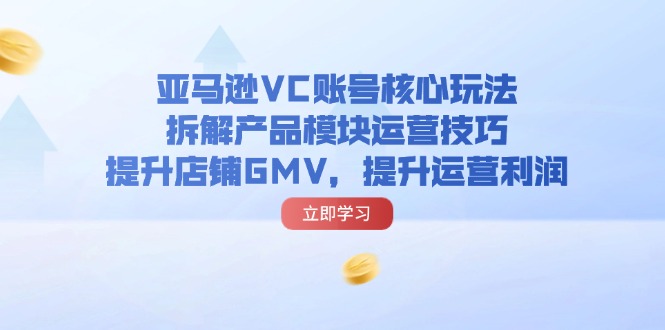 （11848期）亚马逊VC账号核心玩法，拆解产品模块运营技巧，提升店铺GMV，提升运营利润-副业城